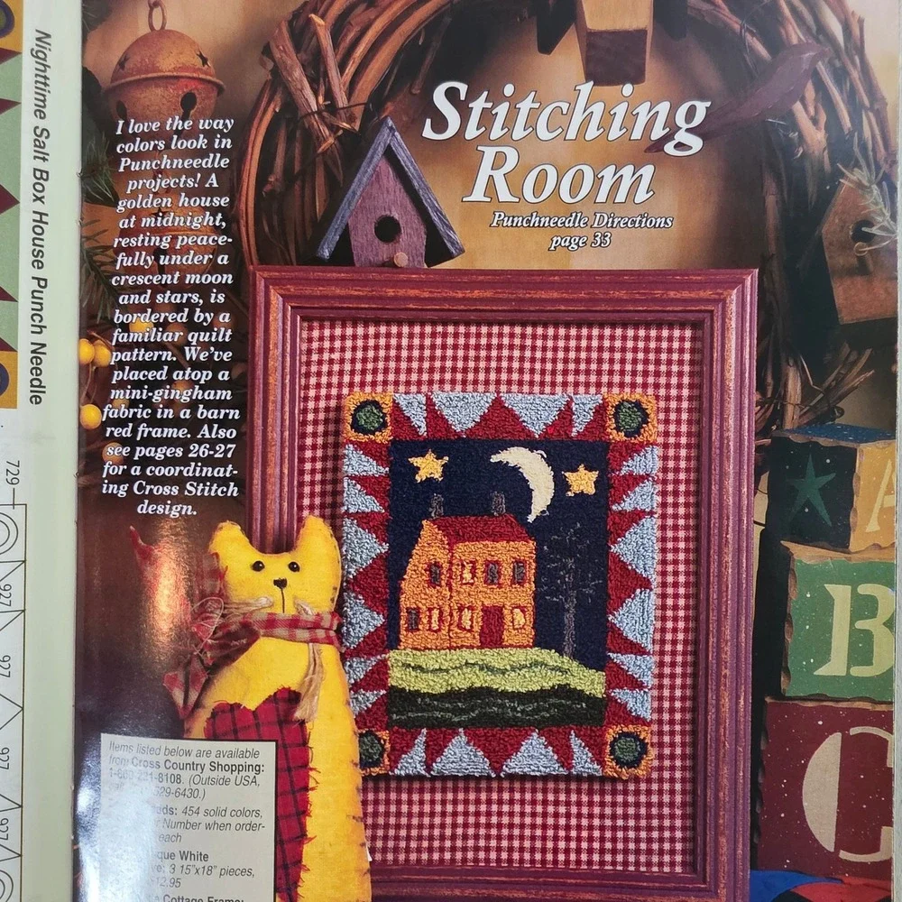 Cross Country Stitching Feb 2007 Cross Stitch Patterns Primitive Folk Art OOP